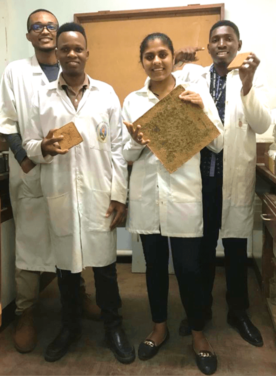 Agrozaidi Team with our particleboards prototypes